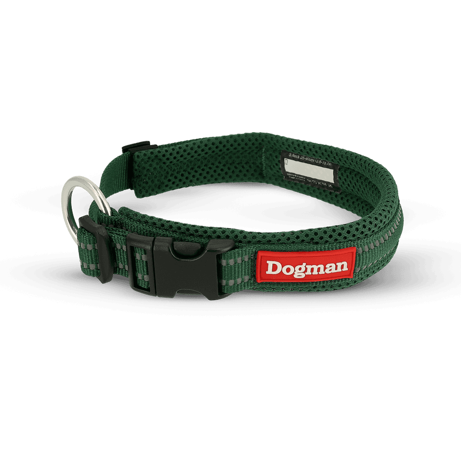 Dogman Air Mesh Polstret Halsbånd, Olivengrøn