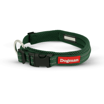 Dogman Air Mesh Polstret Halsbånd, Olivengrøn