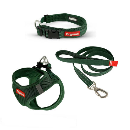 Dogman Air Mesh Polstret Halsbånd, Olivengrøn