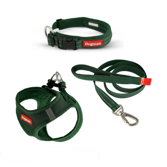 Dogman Air Mesh Polstret Halsbånd, Olivengrøn