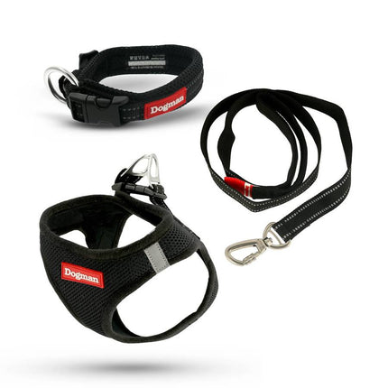 Dogman Air Mesh Polstret Halsbånd, Sort