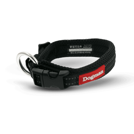 Dogman Air Mesh Polstret Halsbånd, Sort