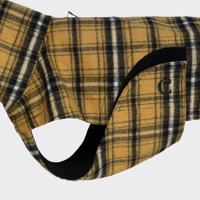 Cloud7 regnfrakke til hund, Glasgow, Plaid Yellow