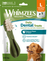 Whimzees Toothbrush L tandrensende tyggeben, 3 stk.