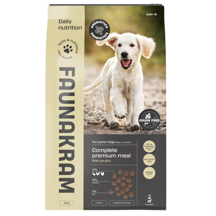 Kornfrit Juniorfoder – Fjerkræ m. Pre- & Probiotika (10 kg)