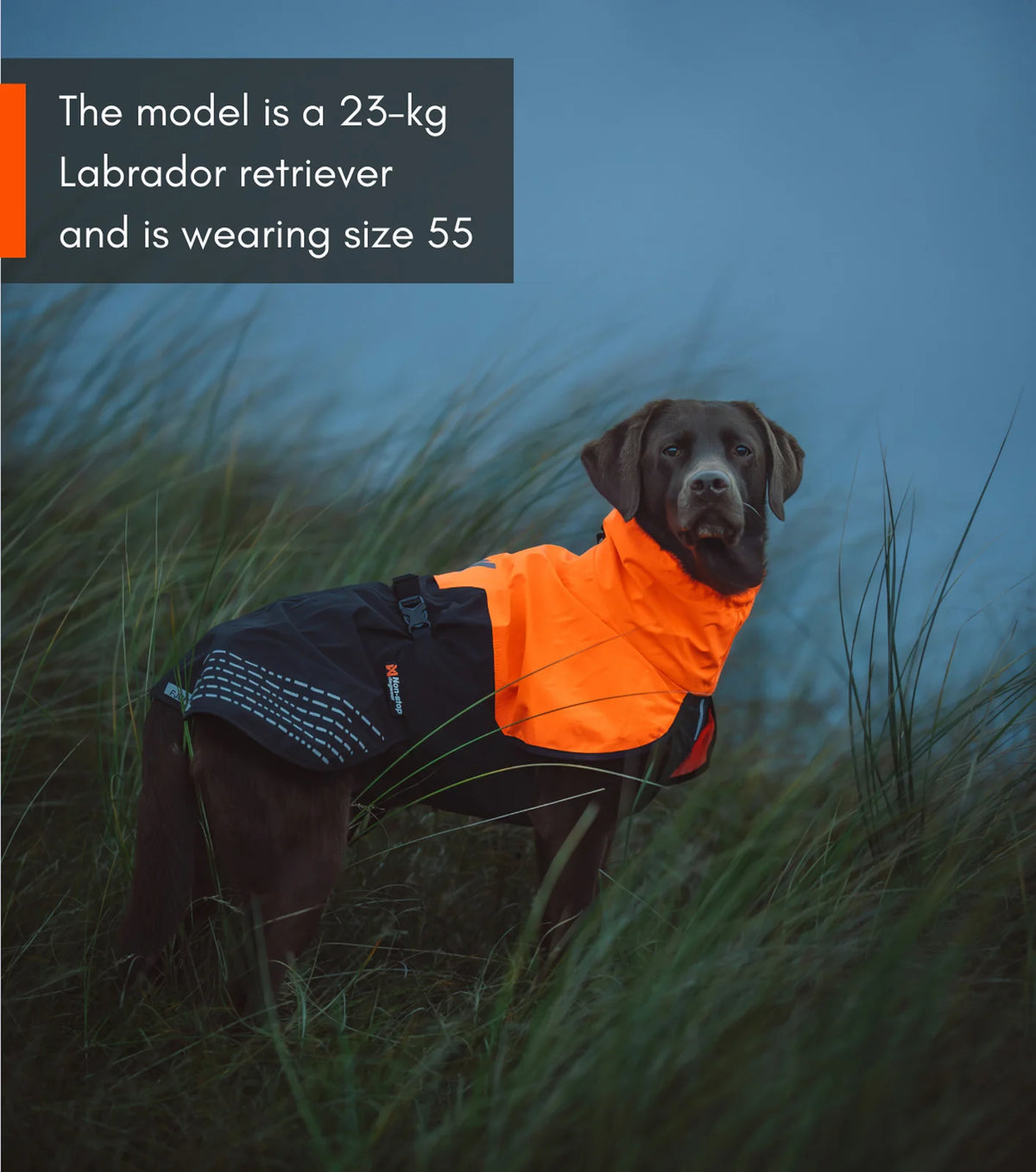 Non-stop Dogwear - Fjord regnjakke, orange/sort