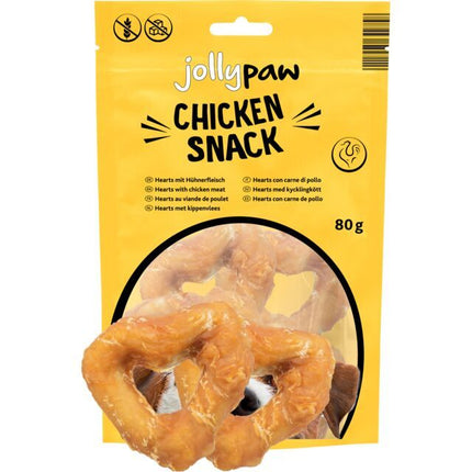Jolly Paw hjerteformet Kyllingegodbid , kornfri, 80 g
