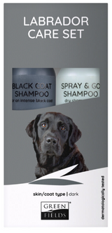 Greenfields Labrador Care Sæt med Black Coat Shampoo og tørshampoo