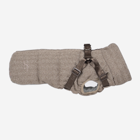 Vera Hundejakke m. sele, Herringbone Mocca – Staey