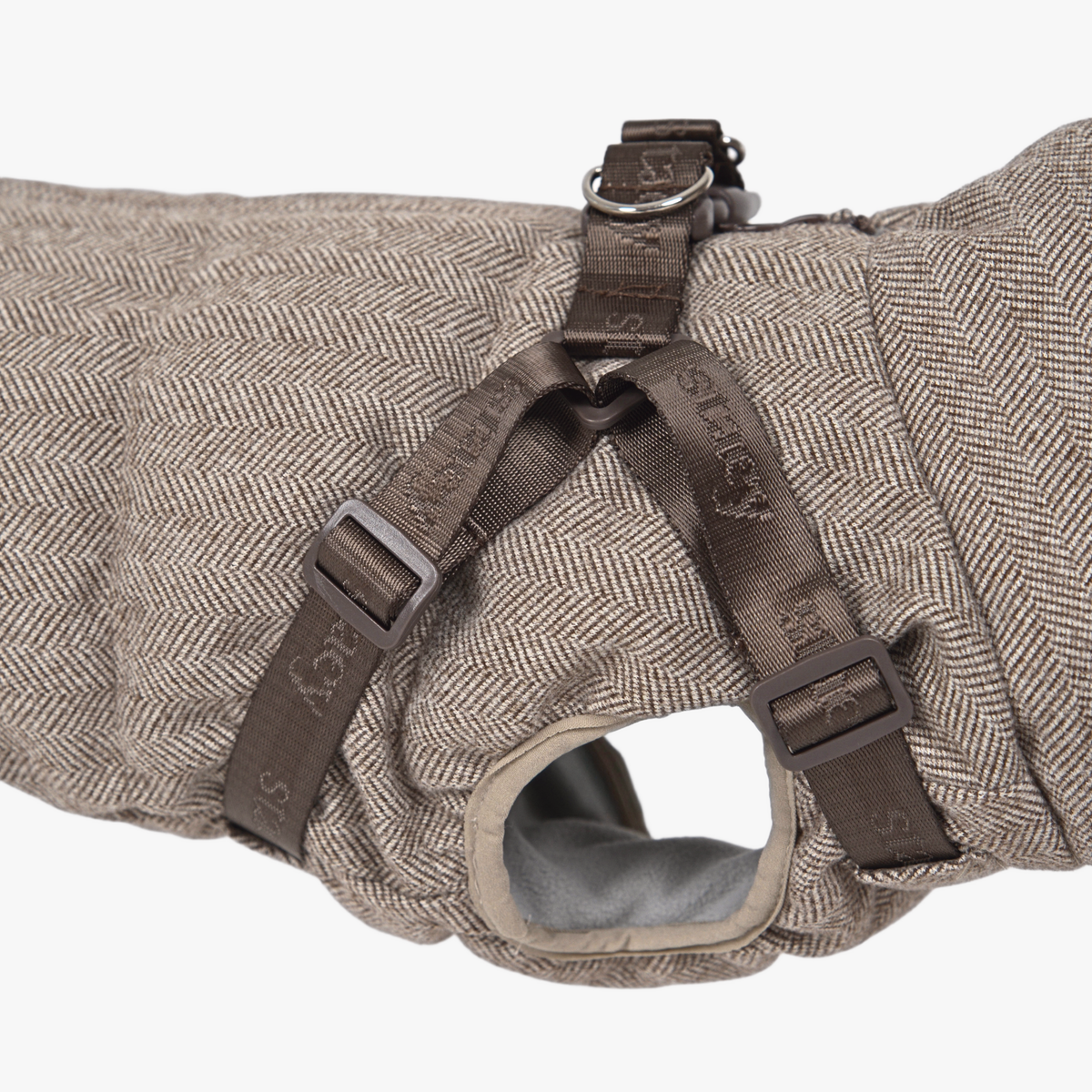 Vera Hundejakke m. sele, Herringbone Mocca – Staey