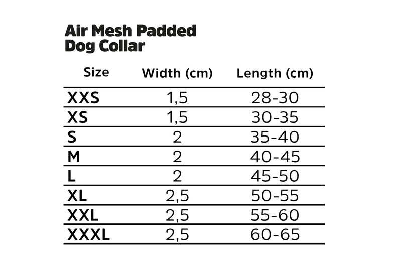 Dogman Air Mesh Polstret Halsbånd, Sort