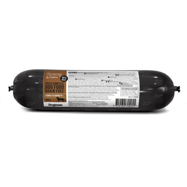 Dogman - Harmony Kornfri pølse med Kalkun 800g Dogman