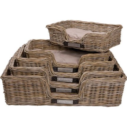 Classic Rattan Hundekurv Firkantet Happy house
