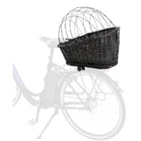 Cykelkurv til hunde, til bagagebærer i sort flet Trixie