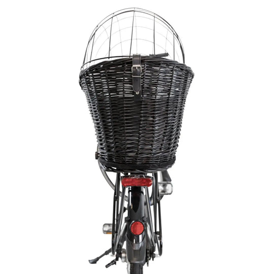 Cykelkurv til hunde, til bagagebærer i sort flet Trixie