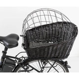 Cykelkurv til hunde, til bagagebærer i sort flet Trixie