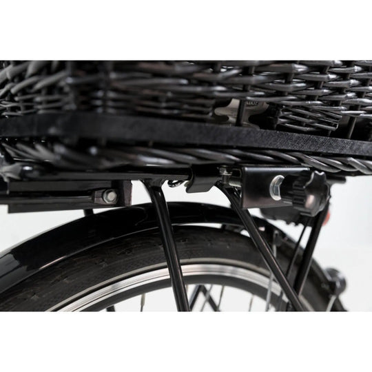 Cykelkurv til hunde, til bagagebærer i sort flet Trixie