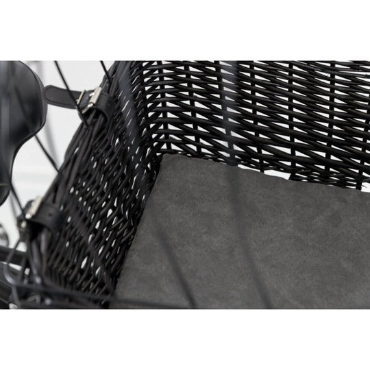 Cykelkurv til hunde, til bagagebærer i sort flet Trixie