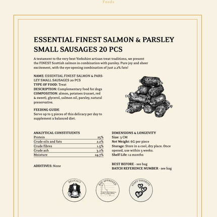 Essential Foods Finest - Pølser m. Laks & Persille Essentiel foods