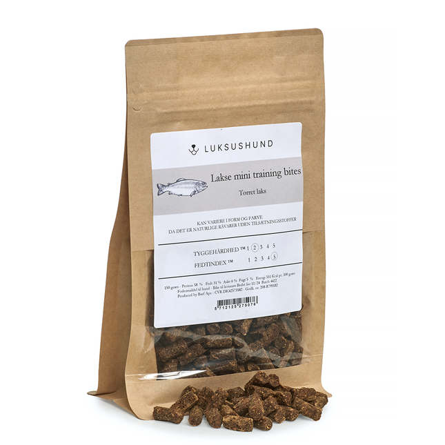 Luksushund - Lakse mini træningsbites 150g