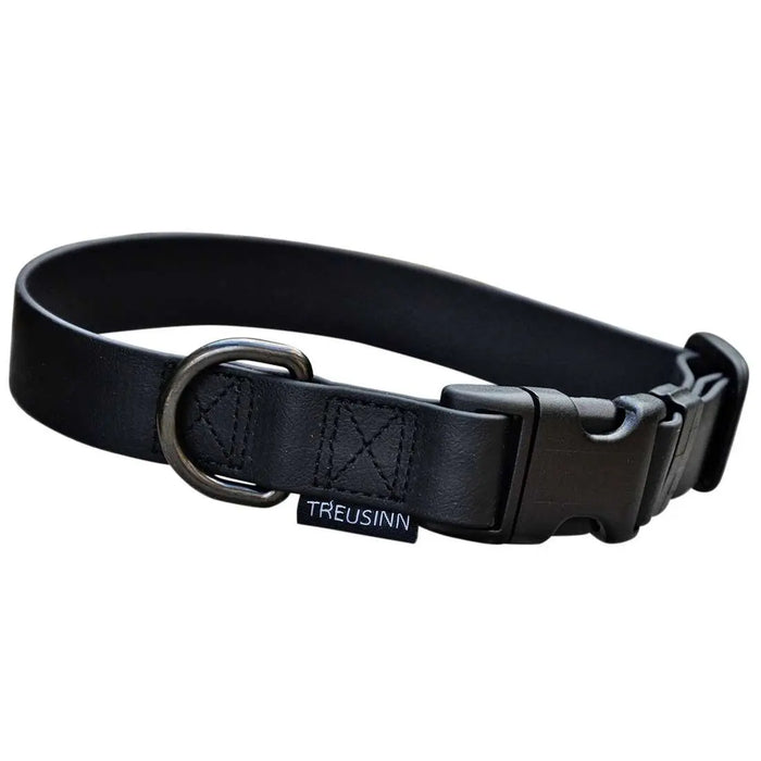 Treusinn hundehalsbånd BioThane, Sort, bred Treusinn