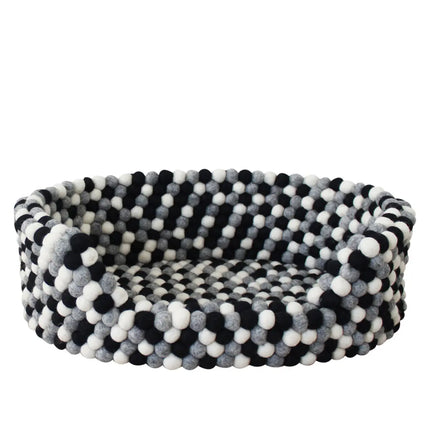 Wooldot hundekurv i uld, Black White Wooldot