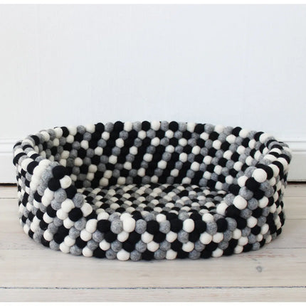 Wooldot hundekurv i uld, Black White Wooldot