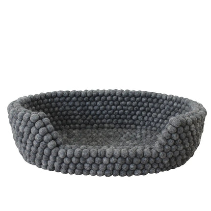 Wooldot hundekurv i uld, charcoal grey Wooldot