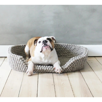 Wooldot hundekurv i uld, charcoal grey Wooldot