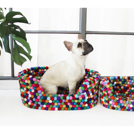 Wooldot hundekurv i uld, charcoal grey Wooldot