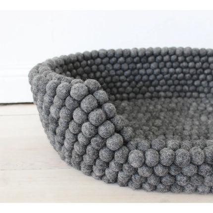 Wooldot hundekurv i uld, charcoal grey Wooldot
