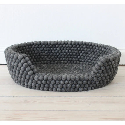 Wooldot hundekurv i uld, charcoal grey Wooldot